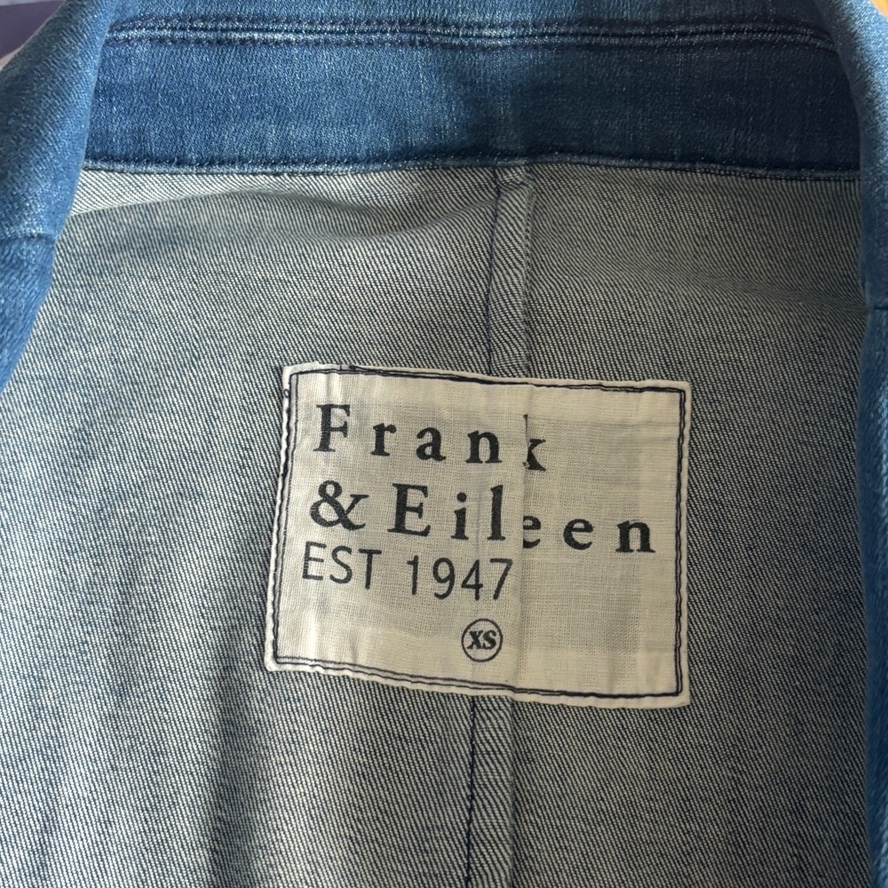 Frank & Eileen Dublin Tailored Blazer | Italian Performance Denim Flax Blue XS - Picture 4 of 11